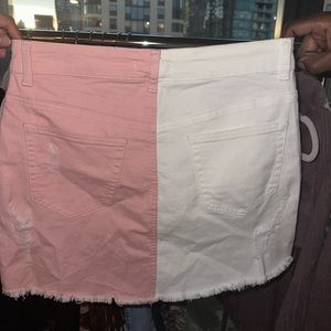 Pink & White mini skirt